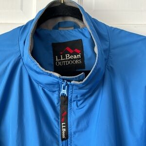 LL Bean Outdoors Full Zip Wind Breaker Mens XXL With Lightweight Fleece Lining